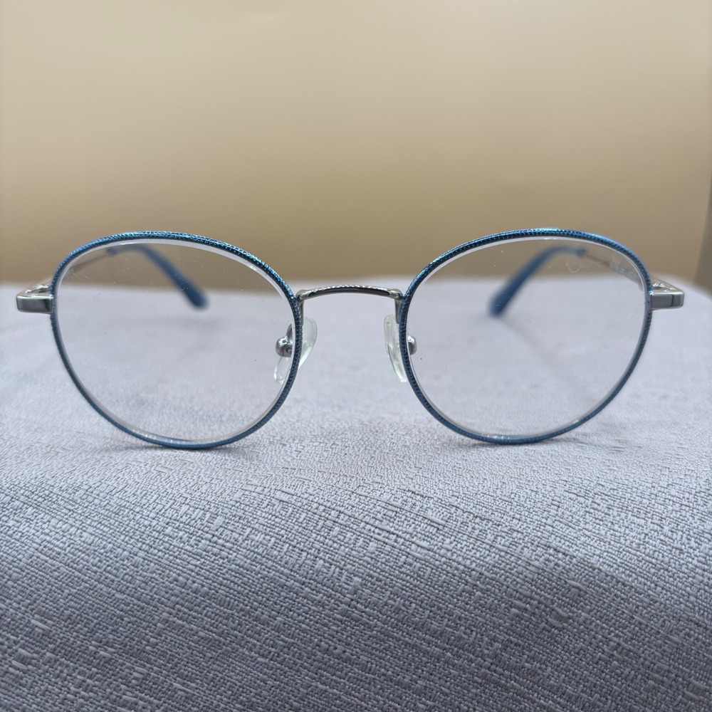 Superflex Kids SFK-238 Blue Glitter Silver Round Eyeglasses Frames 46-19-130